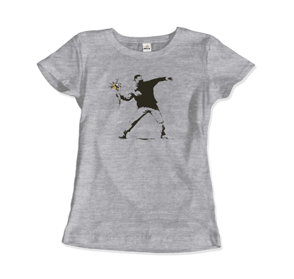 Banksy Flower Thrower Artwork T-Shirt-2