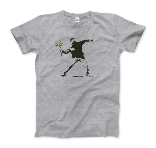Banksy Flower Thrower Artwork T-Shirt-0